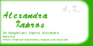 alexandra kapros business card